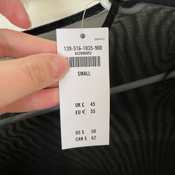 Abercrombie Mesh Cutout Long Sleeve Bodysuit Black Small NEW - Picture 4 of 4